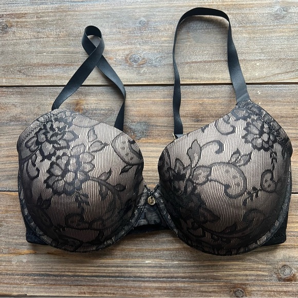 Natori Other - Natori Black Floral Lace Bra Size 32DD